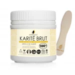 Pot grand format de beurre de karité brut, non raffiné, issu du commerce équitable et de l'agriculture biologique